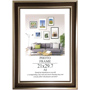 仿皮革双銀邊獎狀框